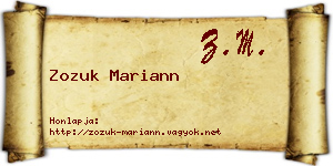 Zozuk Mariann névjegykártya