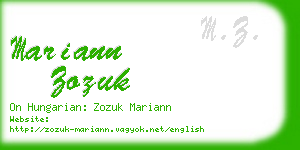 mariann zozuk business card